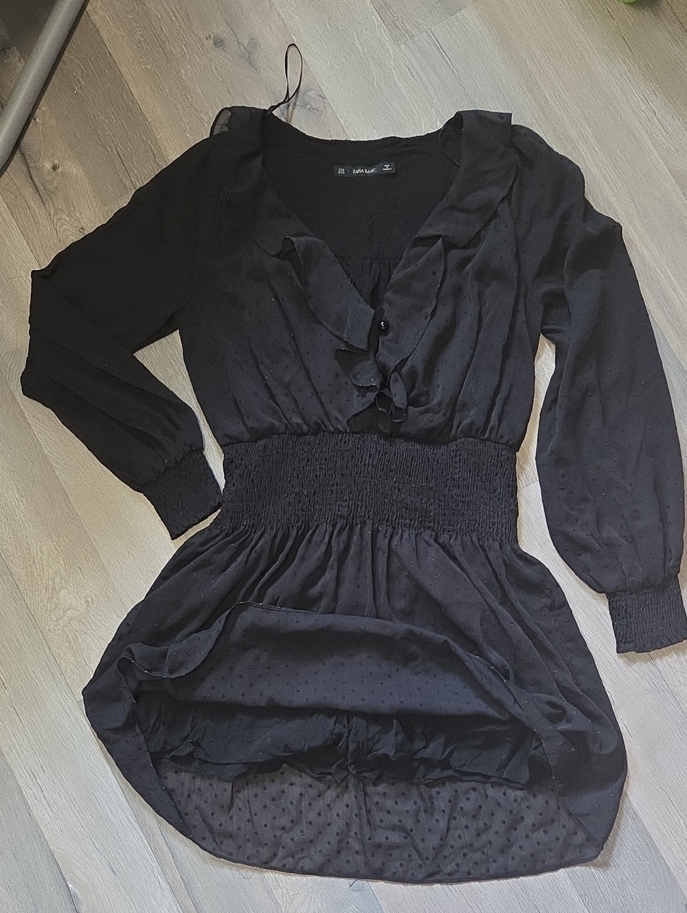 LAST CHANCE Zara Basic Black Sheer Double Layer Romper *as Is*